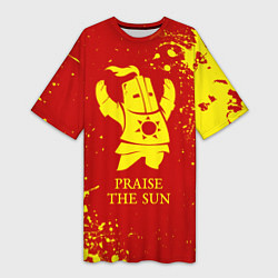 Женская длинная футболка Praise the sun - dark souls