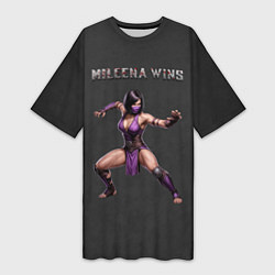 Футболка женская длинная MK - Mileena wins, цвет: 3D-принт