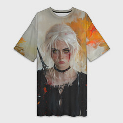 Женская длинная футболка Цири гуашью