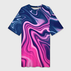 Футболка женская длинная Абстракция, цвет: 3D-принт