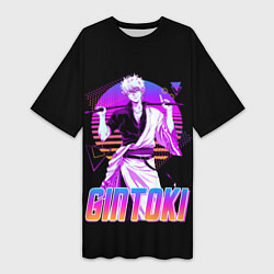 Женская длинная футболка Гинтама ретро