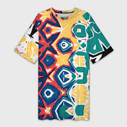 Женская длинная футболка Метаморфоза цвета и узора