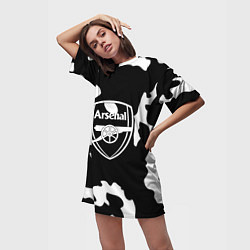 Футболка женская длинная Арсенал камуфляжные краски, цвет: 3D-принт — фото 2