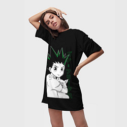 Футболка женская длинная Гон Фрикс Хантер х Хантер, цвет: 3D-принт — фото 2