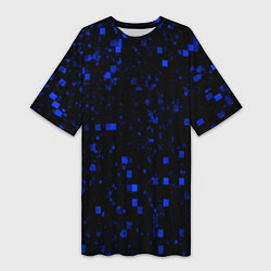 Футболка женская длинная Color blue khaki, цвет: 3D-принт