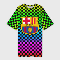 Женская длинная футболка Barcelona gradient neon