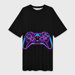 Футболка женская длинная Gamepad, цвет: 3D-принт