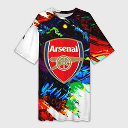 Футболка женская длинная Arsenal monster, цвет: 3D-принт