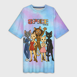 Женская длинная футболка Spice girls кошки из 90х