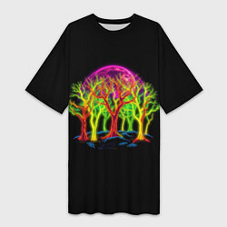 Женская длинная футболка Neon trees