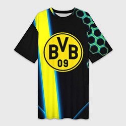 Футболка женская длинная Borussia соты броня, цвет: 3D-принт