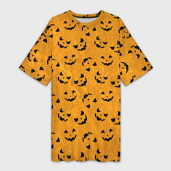 Женская длинная футболка Страшно веселый паттерн на Halloween