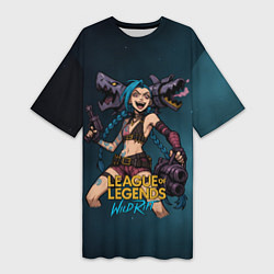 Женская длинная футболка League of Legends Jinx