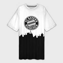 Футболка женская длинная Bayern Mnchen пиксели, цвет: 3D-принт
