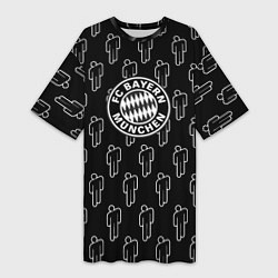 Футболка женская длинная Бавария Мюнхен люди паттерн, цвет: 3D-принт