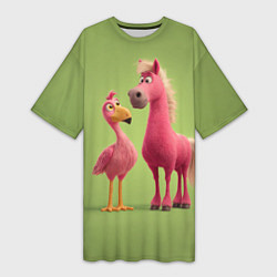 Женская длинная футболка Розовые они такие