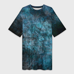 Футболка женская длинная Абстракция - dark blue, цвет: 3D-принт