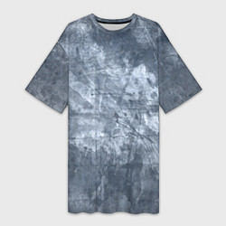 Футболка женская длинная Абстракция - gray-blue, цвет: 3D-принт