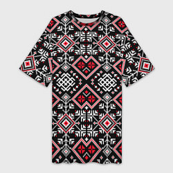 Женская длинная футболка Славянский орнамент обережный