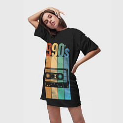 Футболка женская длинная 90ые годы, цвет: 3D-принт — фото 2