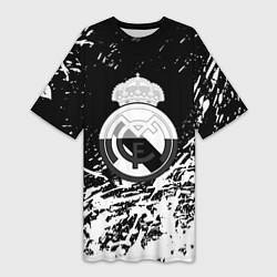 Женская длинная футболка Реал Мадрид краски текстура