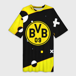 Женская длинная футболка Borussia геометрия текстура