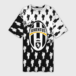 Женская длинная футболка Ювентус люди краски