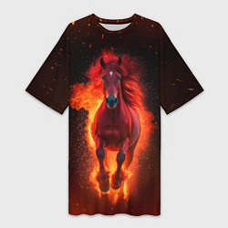 Женская длинная футболка Огонь а не лошадь