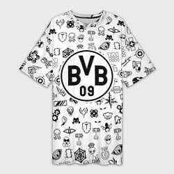 Женская длинная футболка Borussia game pattern