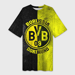 Футболка женская длинная Borussia Dortmund, цвет: 3D-принт