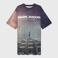 Футболка женская длинная Imagine Dragons: Night Visions, цвет: 3D-принт