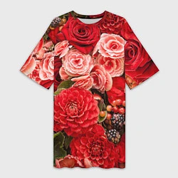 Женская длинная футболка Ассорти из цветов