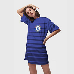Футболка женская длинная Chelsea: Drogba, цвет: 3D-принт — фото 2