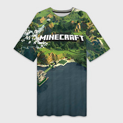 Женская длинная футболка Minecraft Location