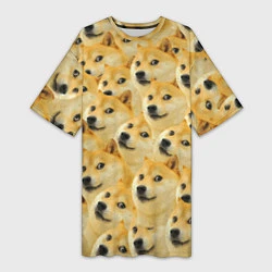 Женская длинная футболка Doge