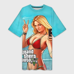 Женская длинная футболка GTA 5: Selfie Girl