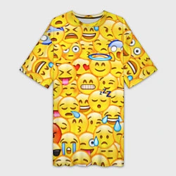 Женская длинная футболка Emoji