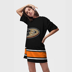 Футболка женская длинная Anaheim Ducks Selanne, цвет: 3D-принт — фото 2