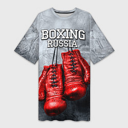Футболка женская длинная Boxing Russia, цвет: 3D-принт