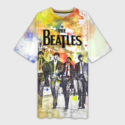 Футболка женская длинная The Beatles: Colour Spray, цвет: 3D-принт