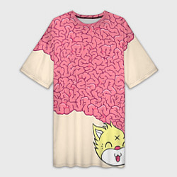 Женская длинная футболка Drop Dead: Pink Brains