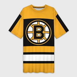 Футболка женская длинная Boston Bruins, цвет: 3D-принт