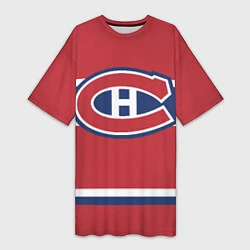 Футболка женская длинная Montreal Canadiens, цвет: 3D-принт