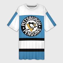 Женская длинная футболка Pittsburgh Penguins: White