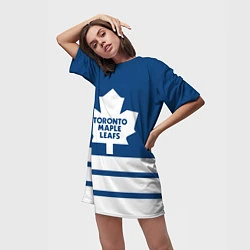 Футболка женская длинная Toronto Maple Leafs, цвет: 3D-принт — фото 2