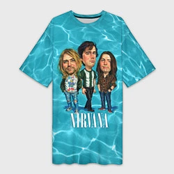 Футболка женская длинная Nirvana: Water, цвет: 3D-принт