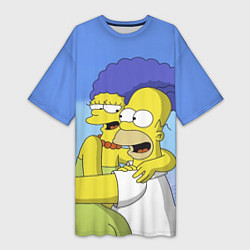 Женская длинная футболка Гомер и Мардж