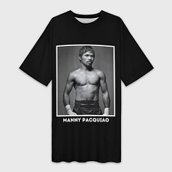 Футболка женская длинная Manny Pacquiao: Photo, цвет: 3D-принт