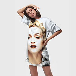 Футболка женская длинная Мадонна, цвет: 3D-принт — фото 2