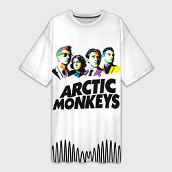 Футболка женская длинная Arctic Monkeys: Music Wave, цвет: 3D-принт